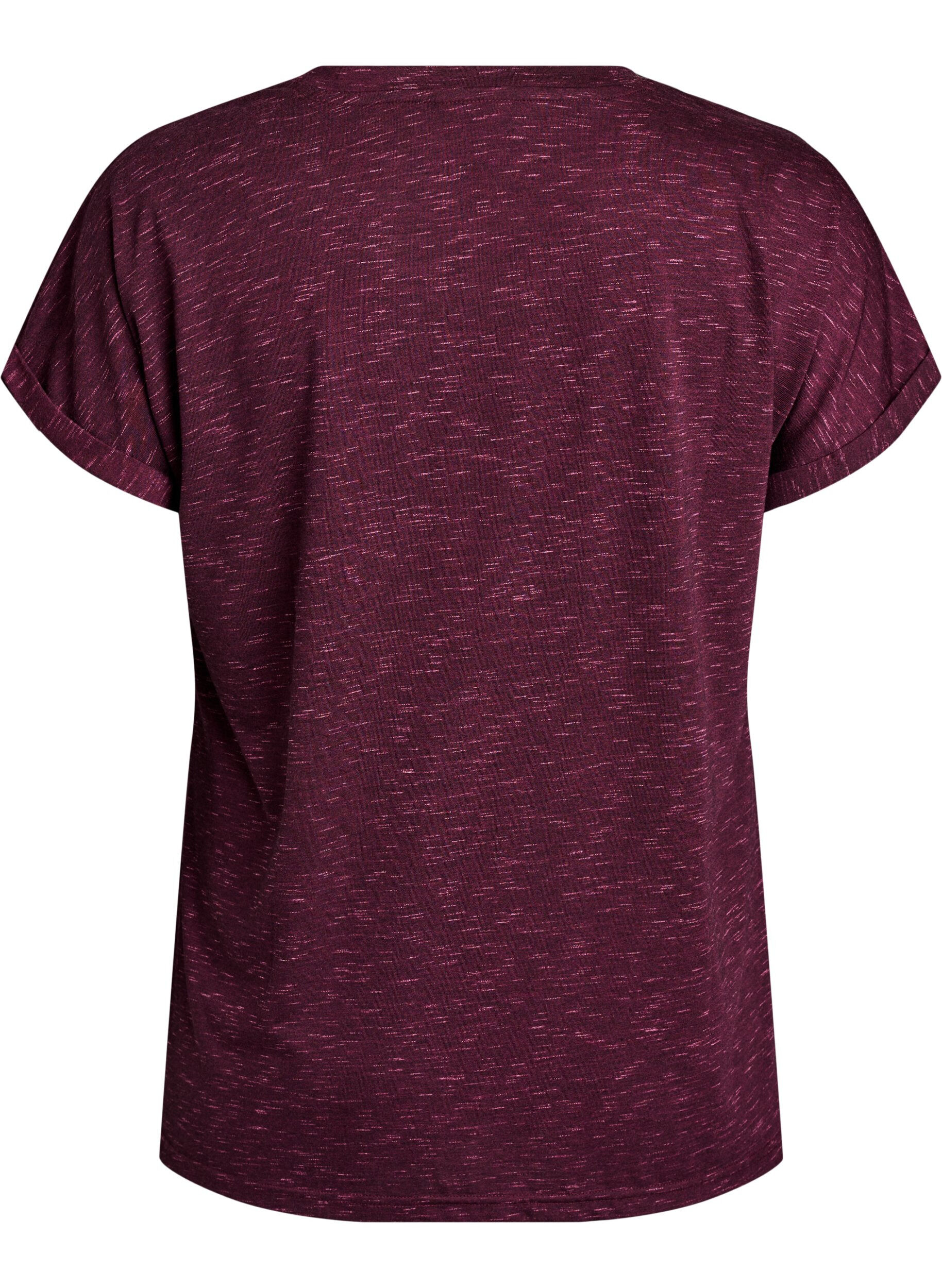 Zizzi Los workout T-shirt met korte mouwen, Donker Bordeaux, Packshot image number 1