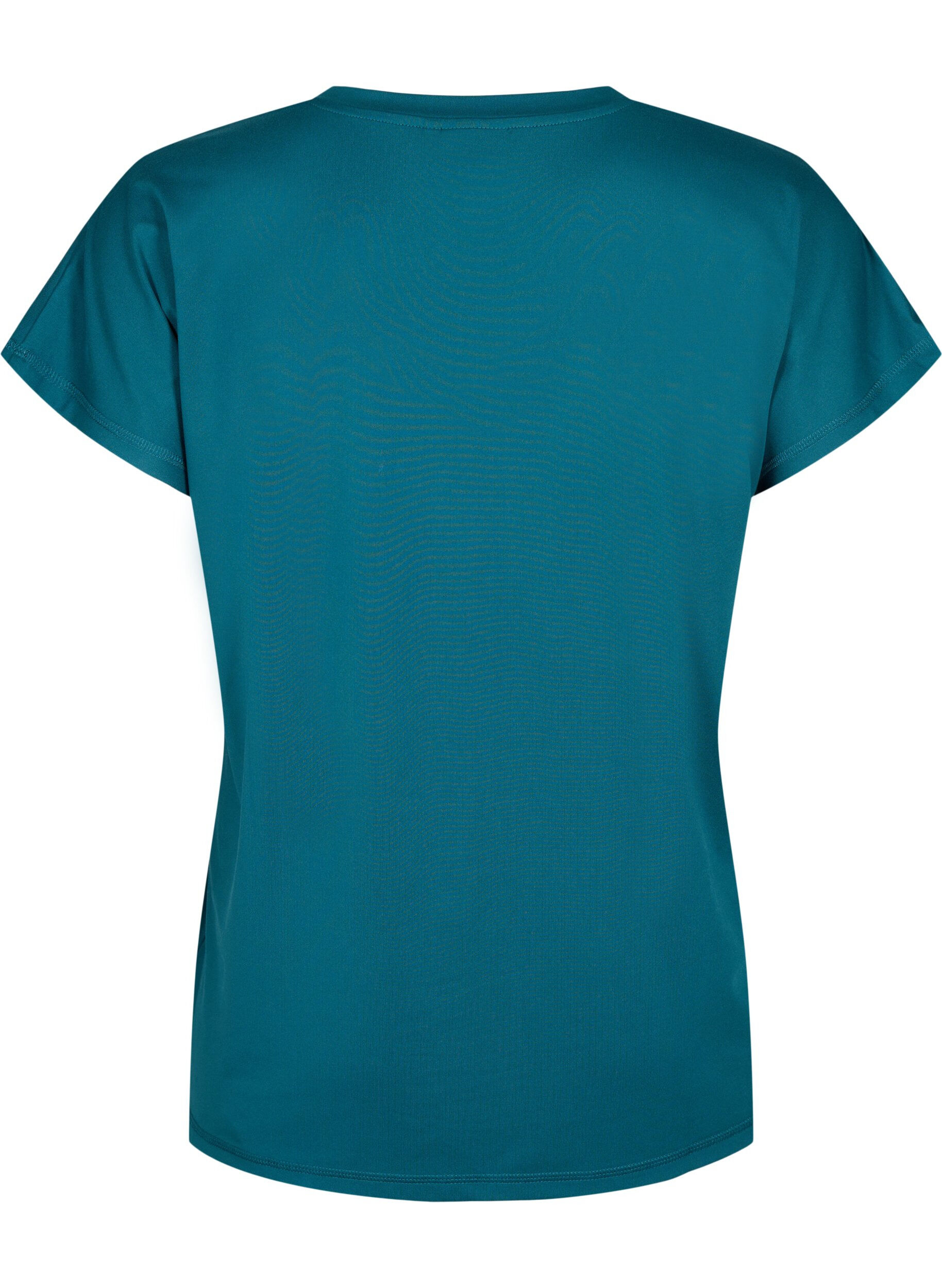 Zizzi Los trainings-T-shirt met v-hals, Deep Teal, Packshot image number 1