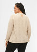 Blouse met ruches en ton-sur-ton-patroon, Sand, Model image number 1