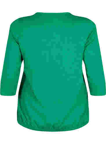Katoenen blouse met 3/4 mouwen, Jolly Green, Packshot image number 1