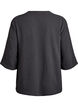 Shirt blouse with V-neck and 3/4 sleeves, Dark Grey, Packshot image number 1