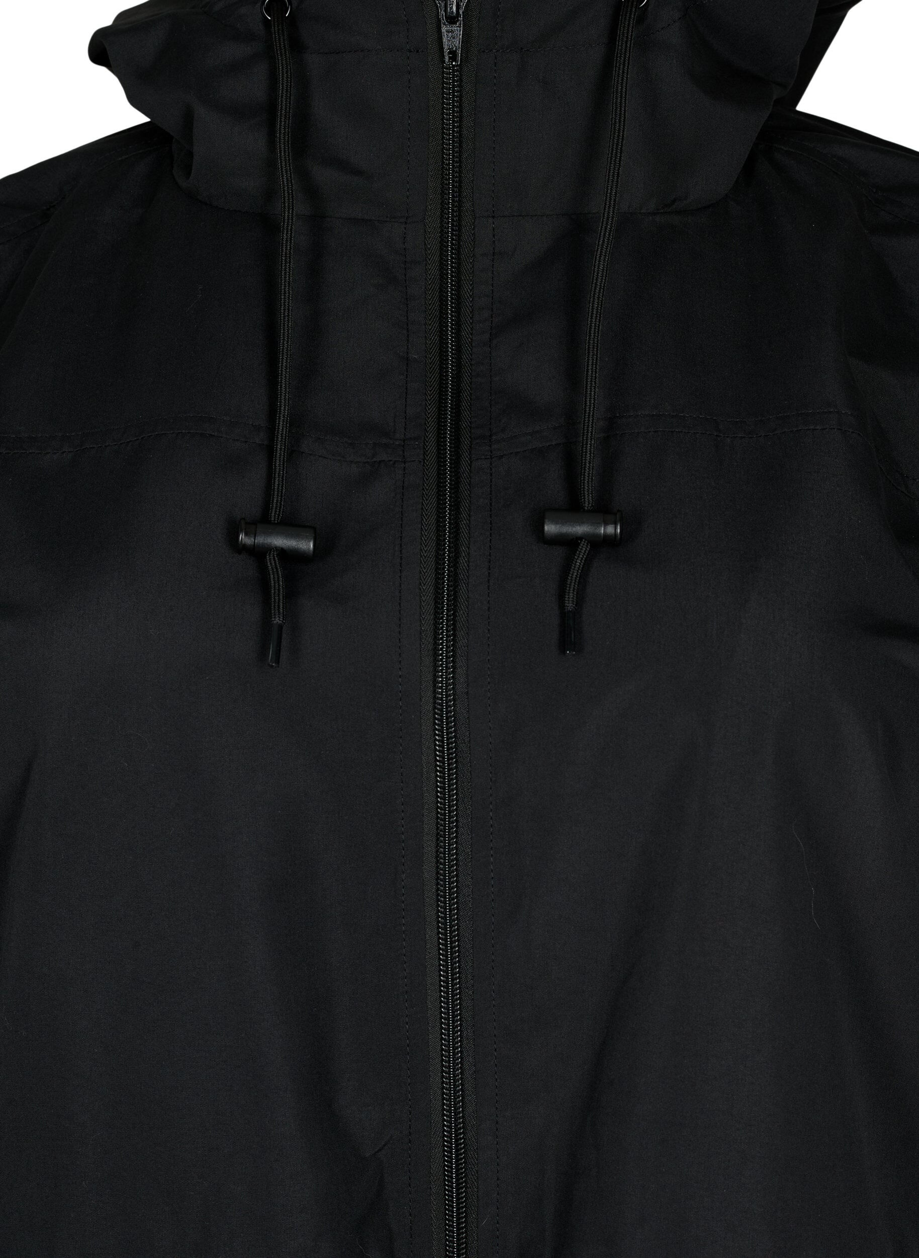 Zizzi FLASH - Waterafstotende parka met capuchon, Black, Packshot image number 2
