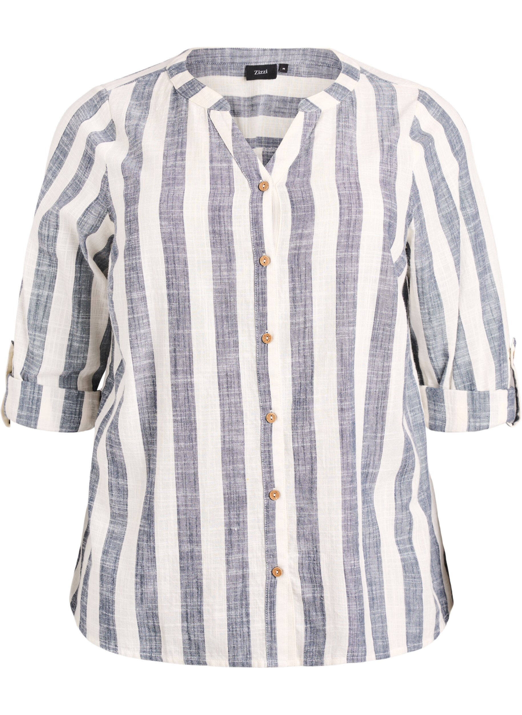Katoenen blouse met V-hals
