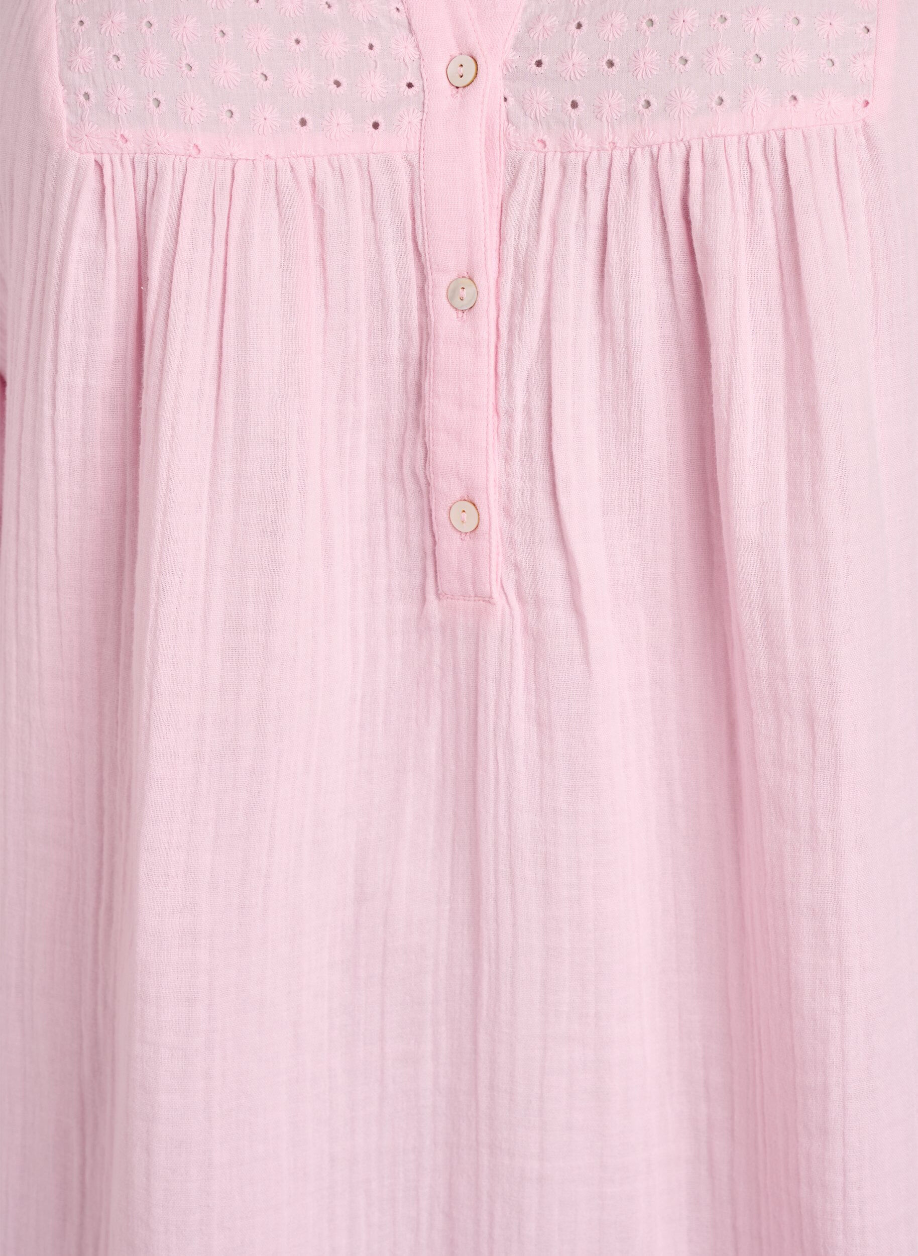 ZizziKatoenen mousseline tuniek met broderie anglaise, Roze, Packshot image number 2