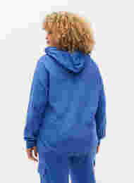 Sweatshirt met tekstopdruk en capuchon, Dazzling Blue, Model