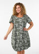 Katoenen jurk met korte mouwen en print, Groen, Model image number 0