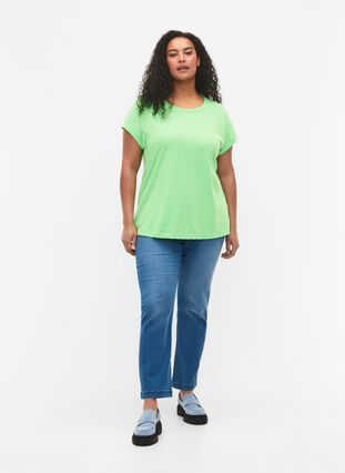 Neonkleurig katoenen T-shirt, Neon Green, Model image number 2