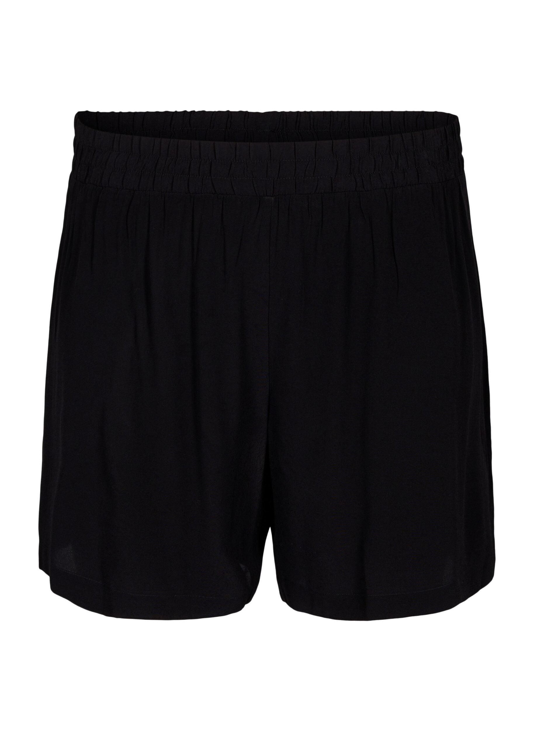 Zizzi Losse shorts van viscose, Black, Packshot image number 0