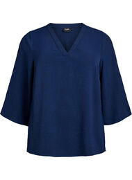 Blouse met 3/4 mouwen, Blauw