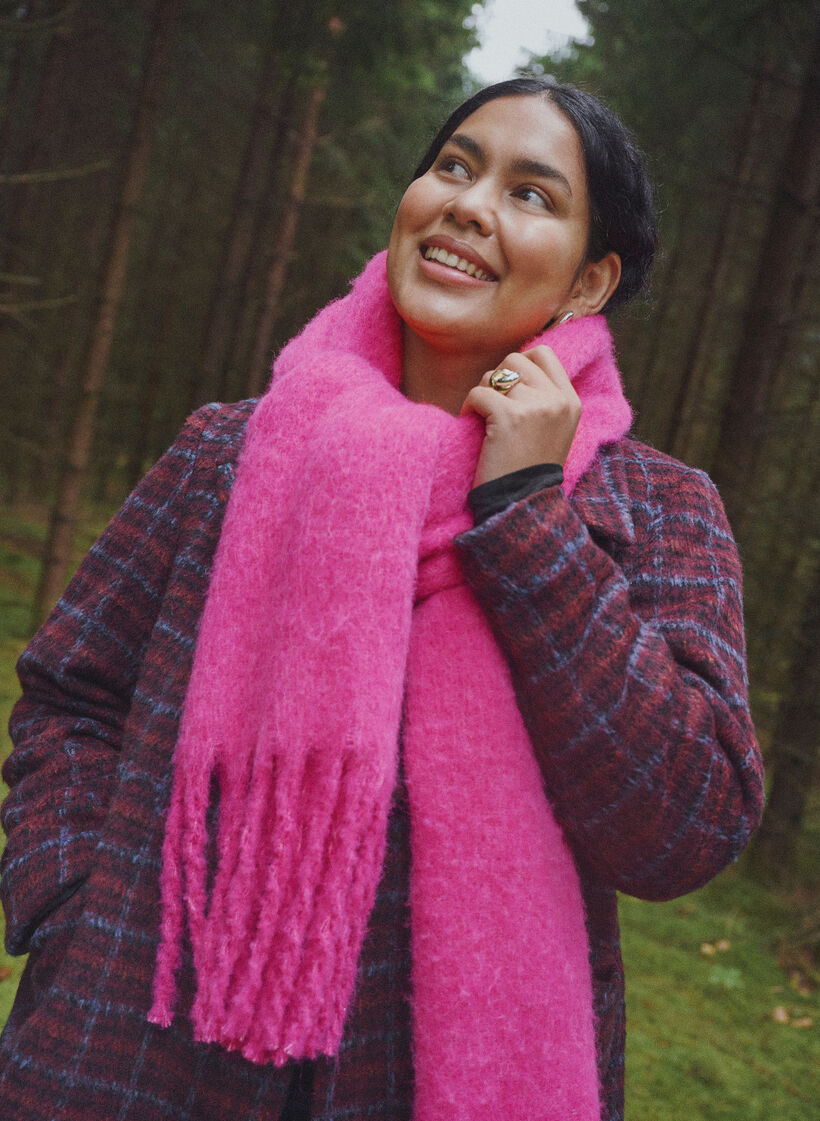 Zachte sjaal met franjes, Roze, Image image number 0