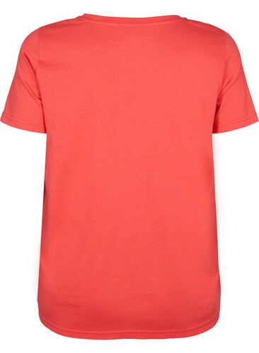 T-shirt met korte mouwen en v-hals, Cayenne, Packshot image number 1