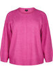 Gebreide blouse met ronde hals en middennaad, Fuchsia Red Mel., Packshot image number 0