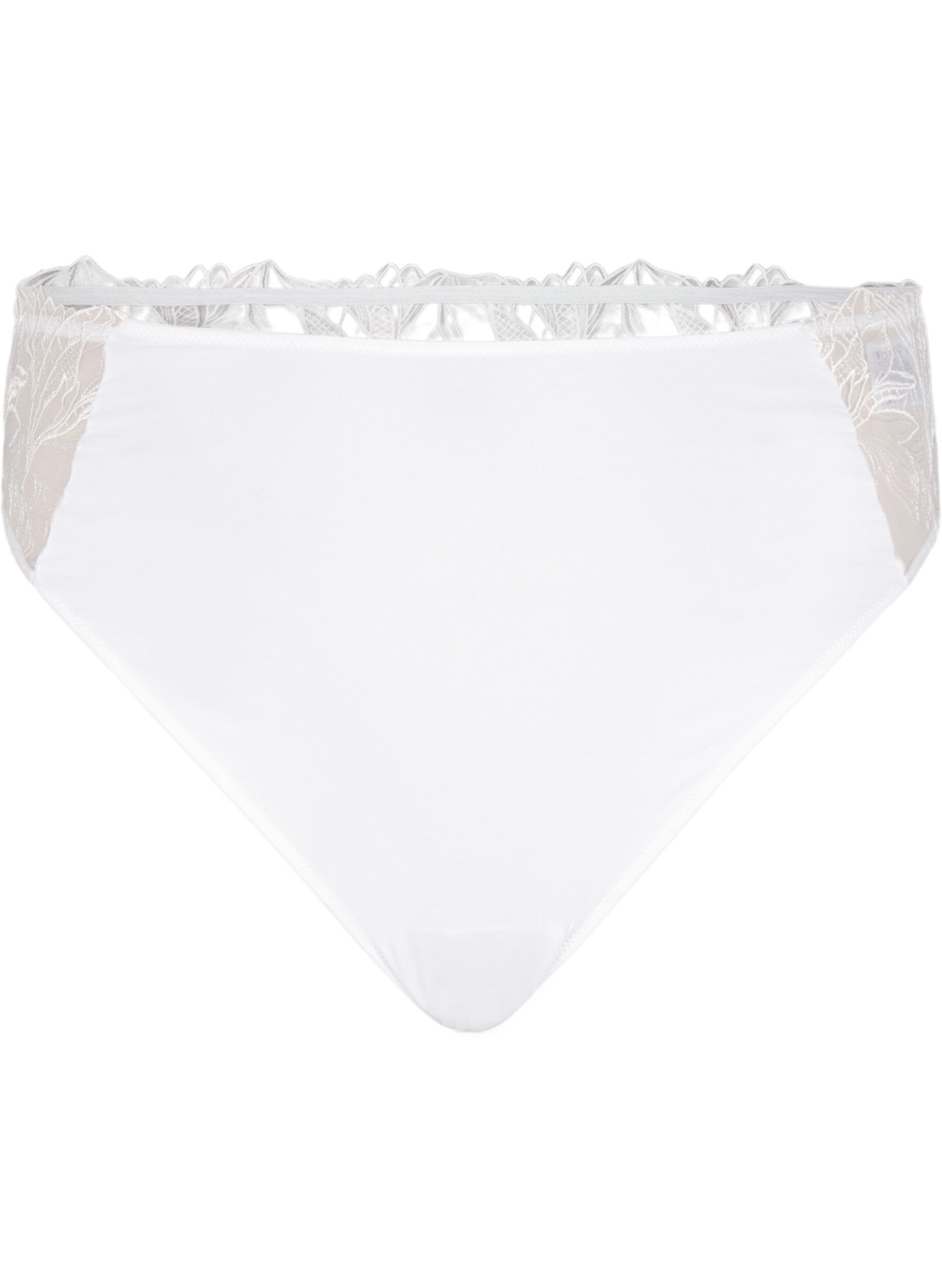 ZizziMicrovezel string met kanten details, Wit, Packshot image number 0