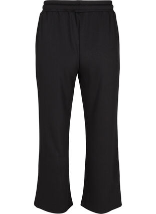 Sweatpants met wijde pijpen en trekkoord in de taille, Black, Packshot image number 1