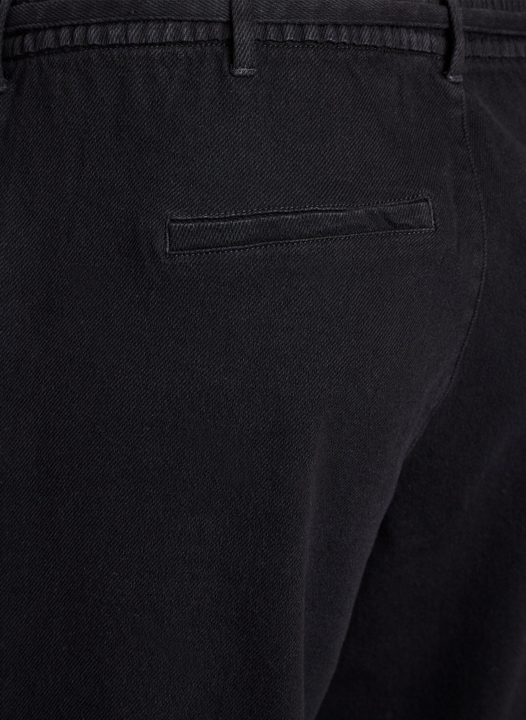 ZizziLosse pasvorm jeans met een elastische tailleband en een trekkoord, Zwart, Packshot image number 3