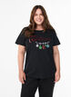 Kerst T-shirt van biologisch katoen, Zwart, Model image number 0