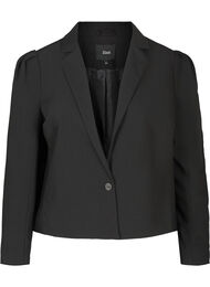 Cropped blazer met pofmouwen, Black