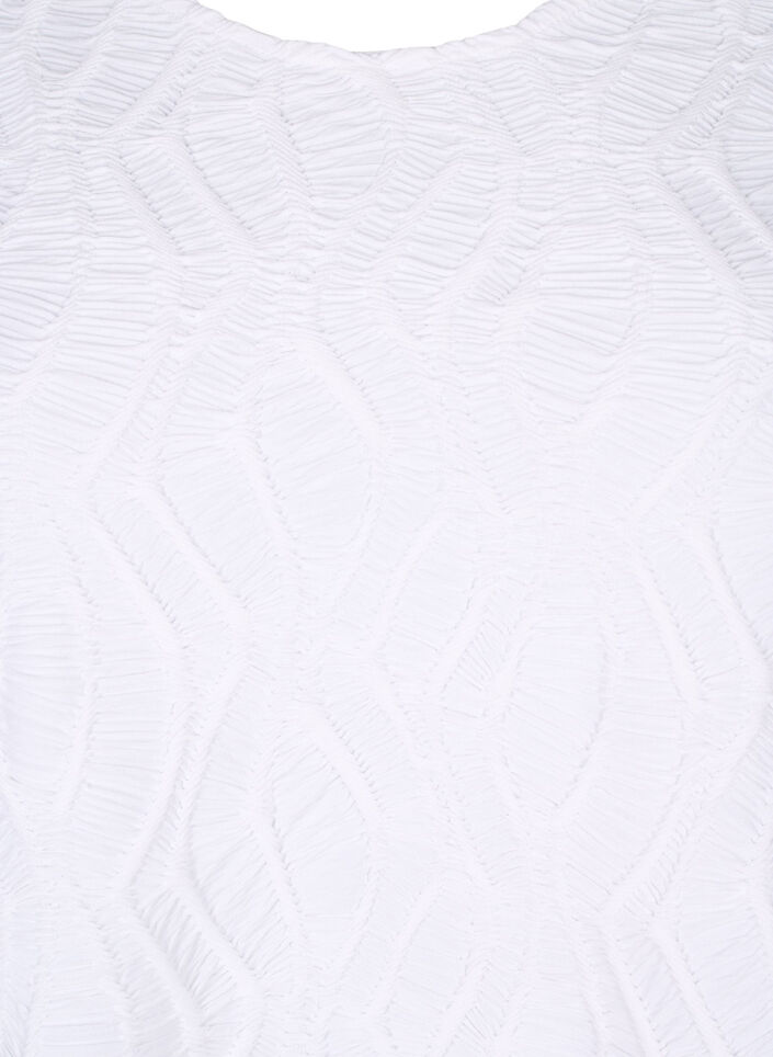 Blouse met structuur en korte mouwen, Bright White, Packshot image number 2