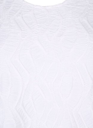 Blouse met structuur en korte mouwen, Bright White, Packshot image number 2