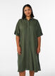 Shirtjurk in linnen en viscose met korte mouwen, Groen, Model image number 0