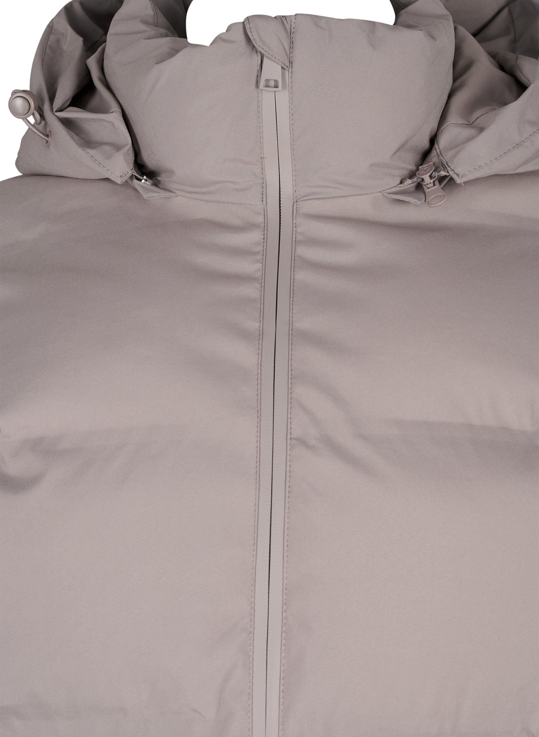 Zizzi Korte pufferjas met capuchon, Beige, Packshot image number 2