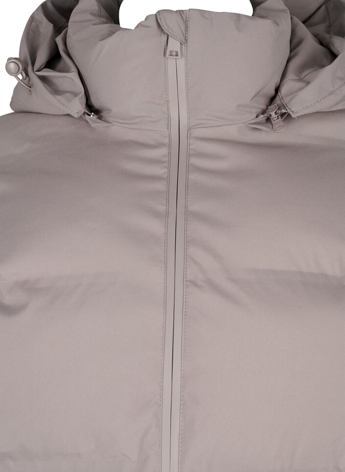 Korte pufferjas met capuchon, Beige, Packshot image number 2