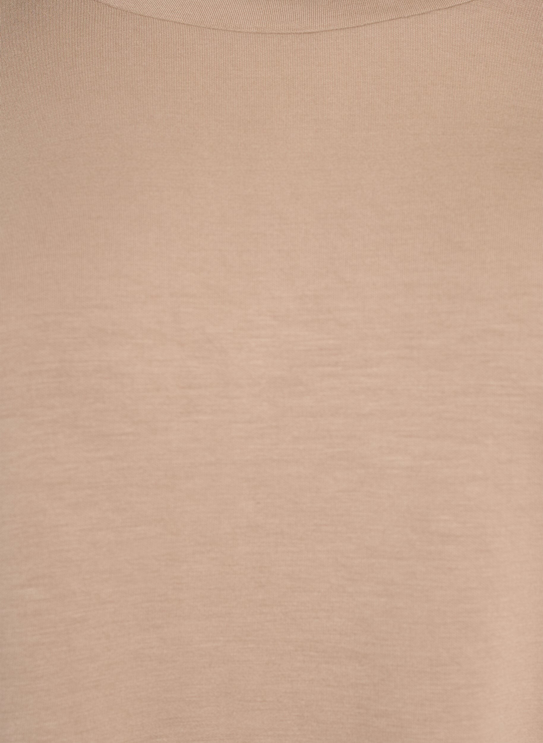 Zizzi Losse pasvorm T-shirt met halflange mouwen, Beige, Packshot image number 2