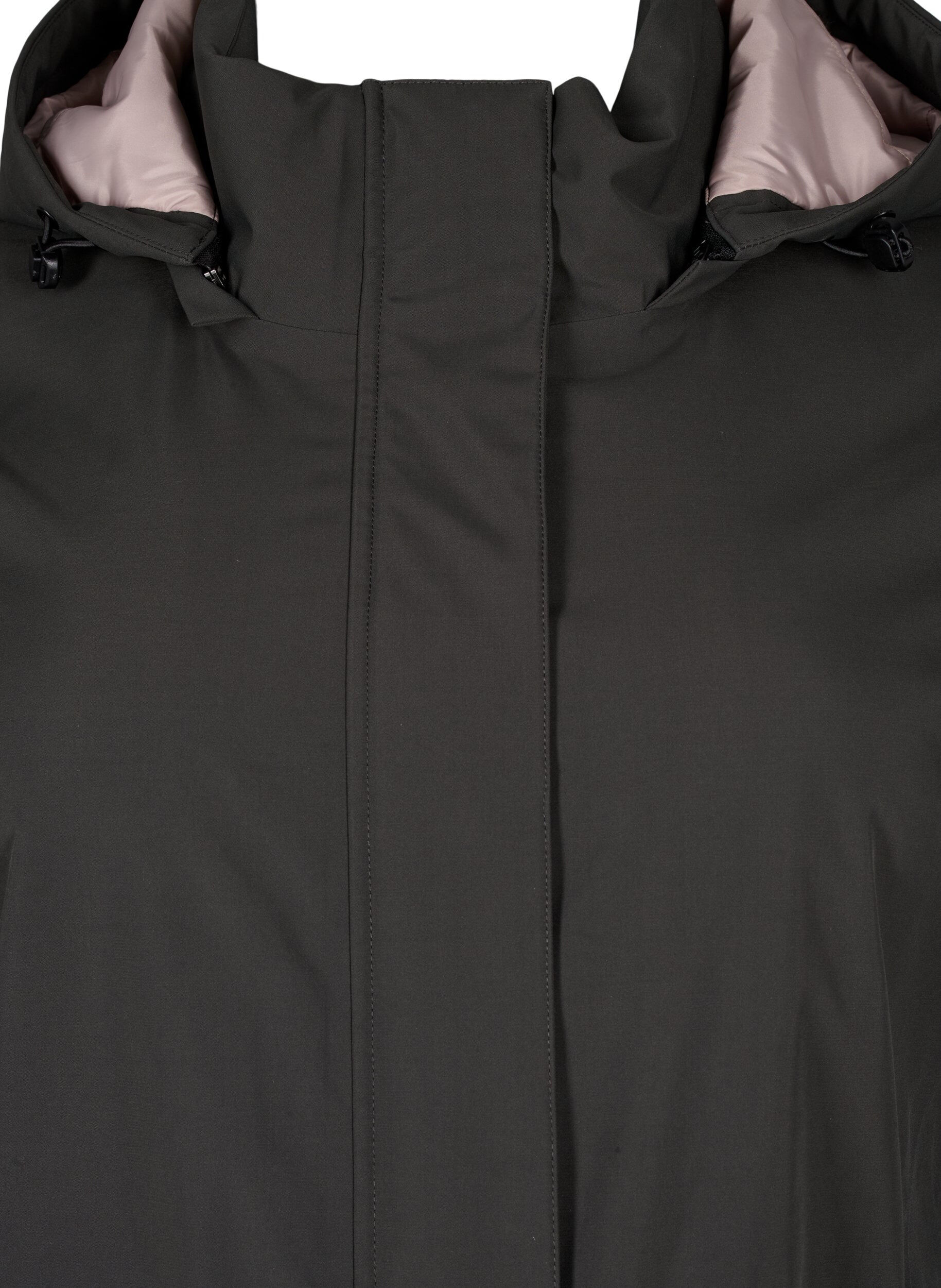 Zizzi Functionele parka winterjas met een capuchon, Raven, Packshot image number 2