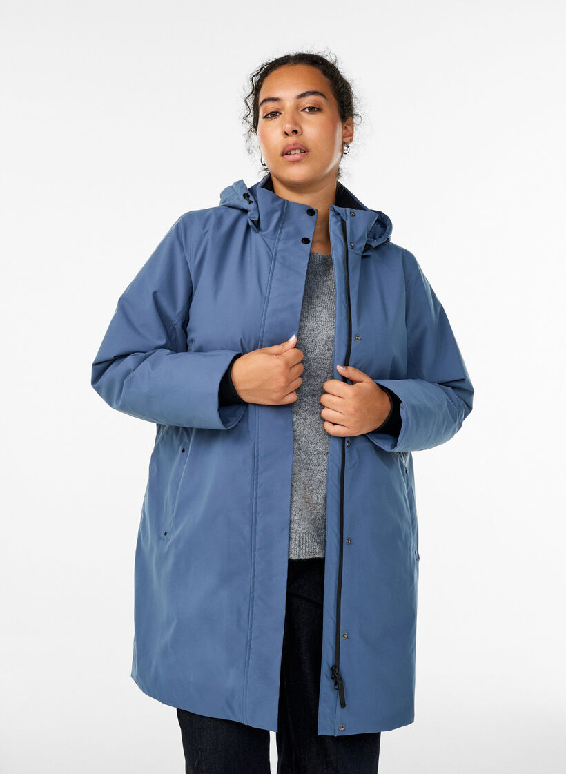 Functionele gewatteerde winterparka, Blauw, Model image number 0