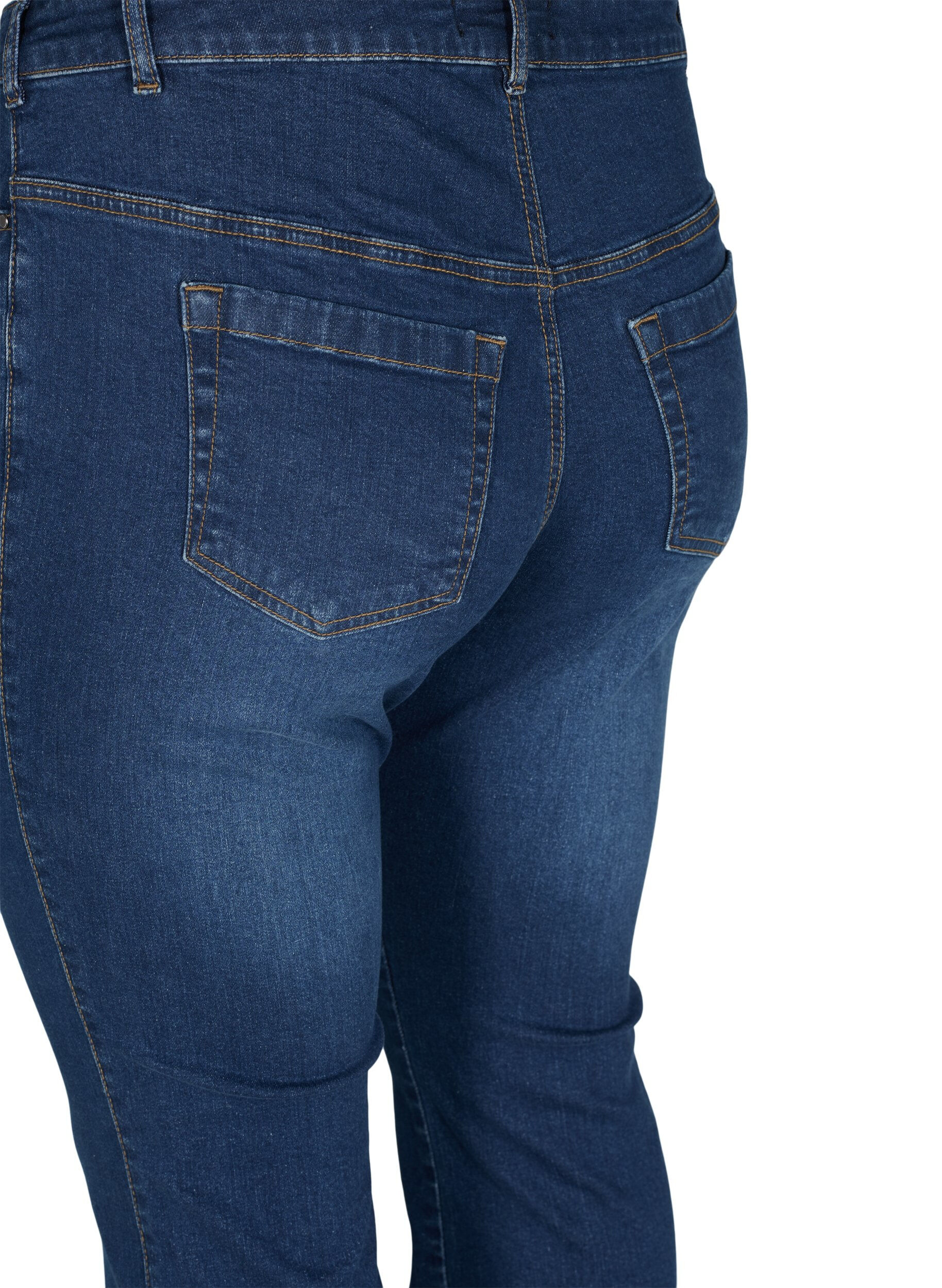Zizzi Ellen bootcut jeans met hoge taille, Dark blue, Packshot image number 3