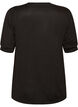 Blouse met knoopdetail en korte pofmouwen, Zwart, Packshot image number 1