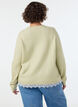 Gebreide blouse met kanten rand aan de zoom, Groen, Model image number 2