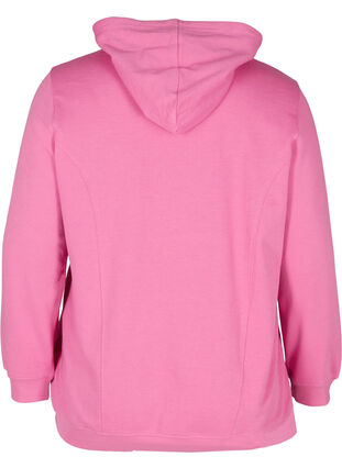 Sweatshirt met capuchon en geribbelde randen, Phlox Pink, Packshot image number 1