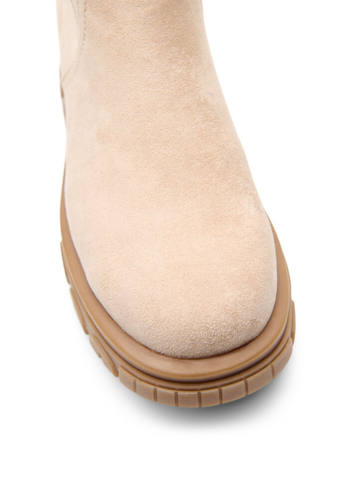 Chunky laars in imitatiesu&egrave;de, Beige, Packshot image number 3