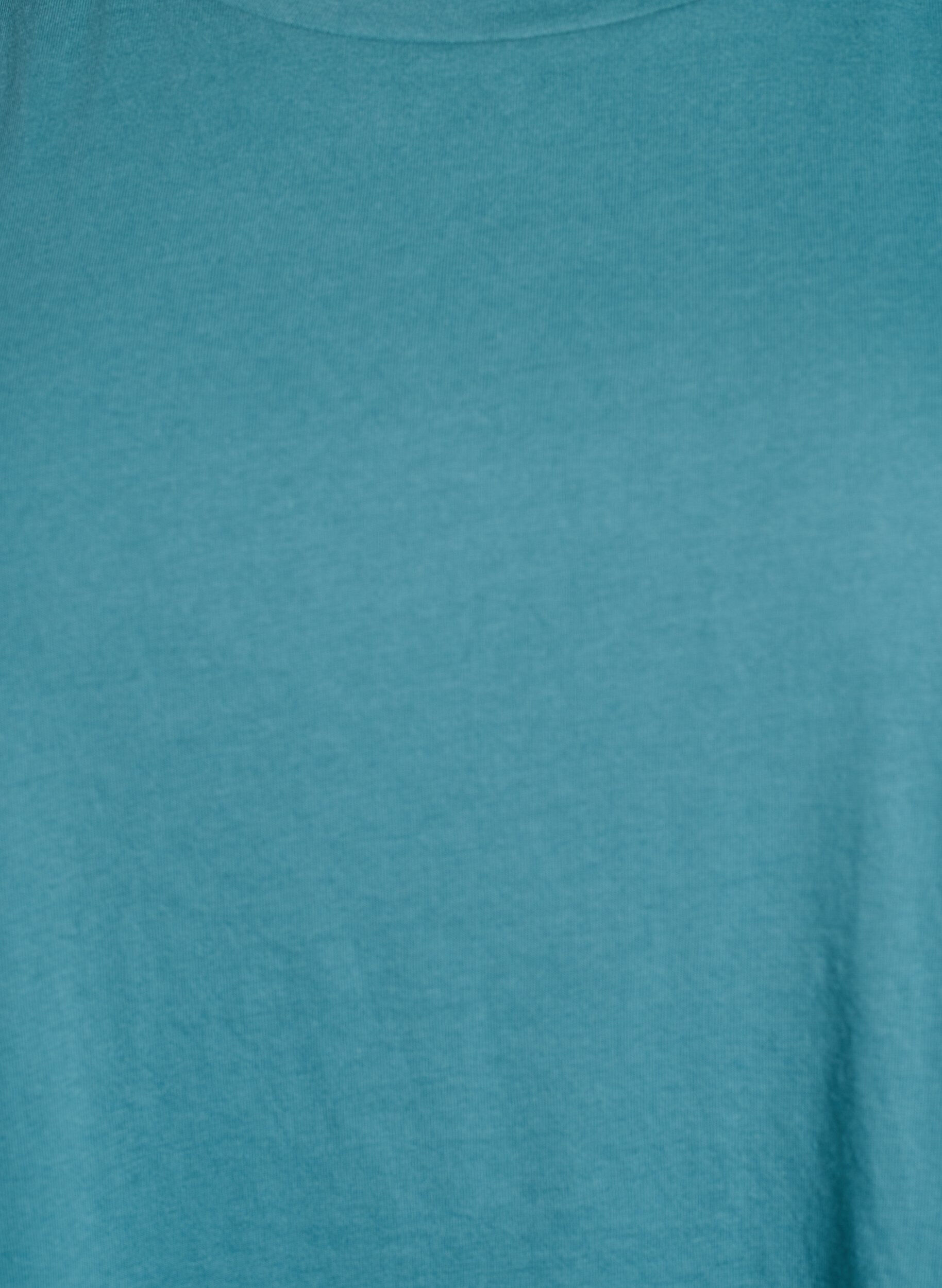 Zizzi T-shirt met korte mouwen van katoenmix, Blauw, Packshot image number 2