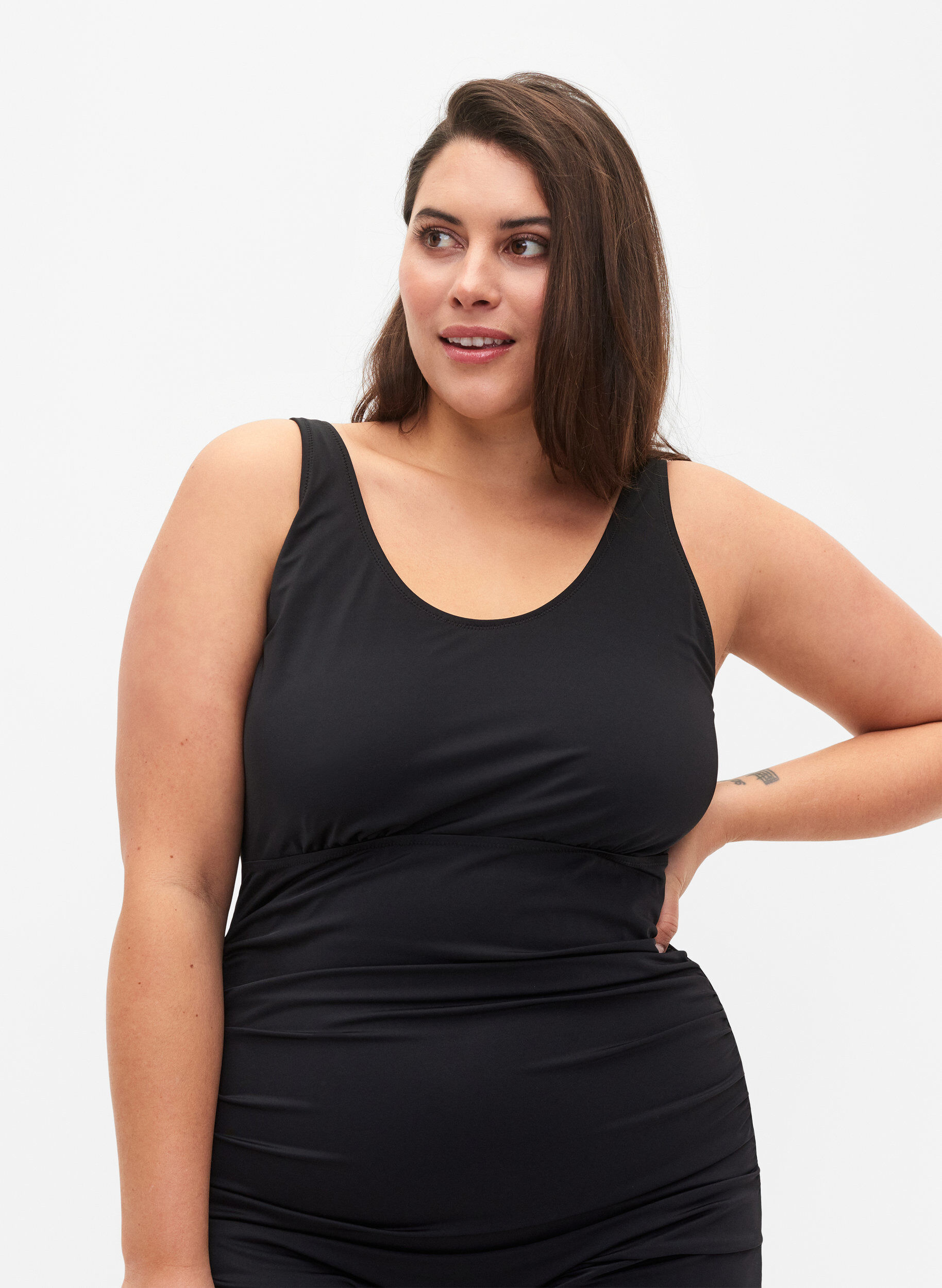 Zizzi Badpak met pijpen, Zwart, Model image number 2