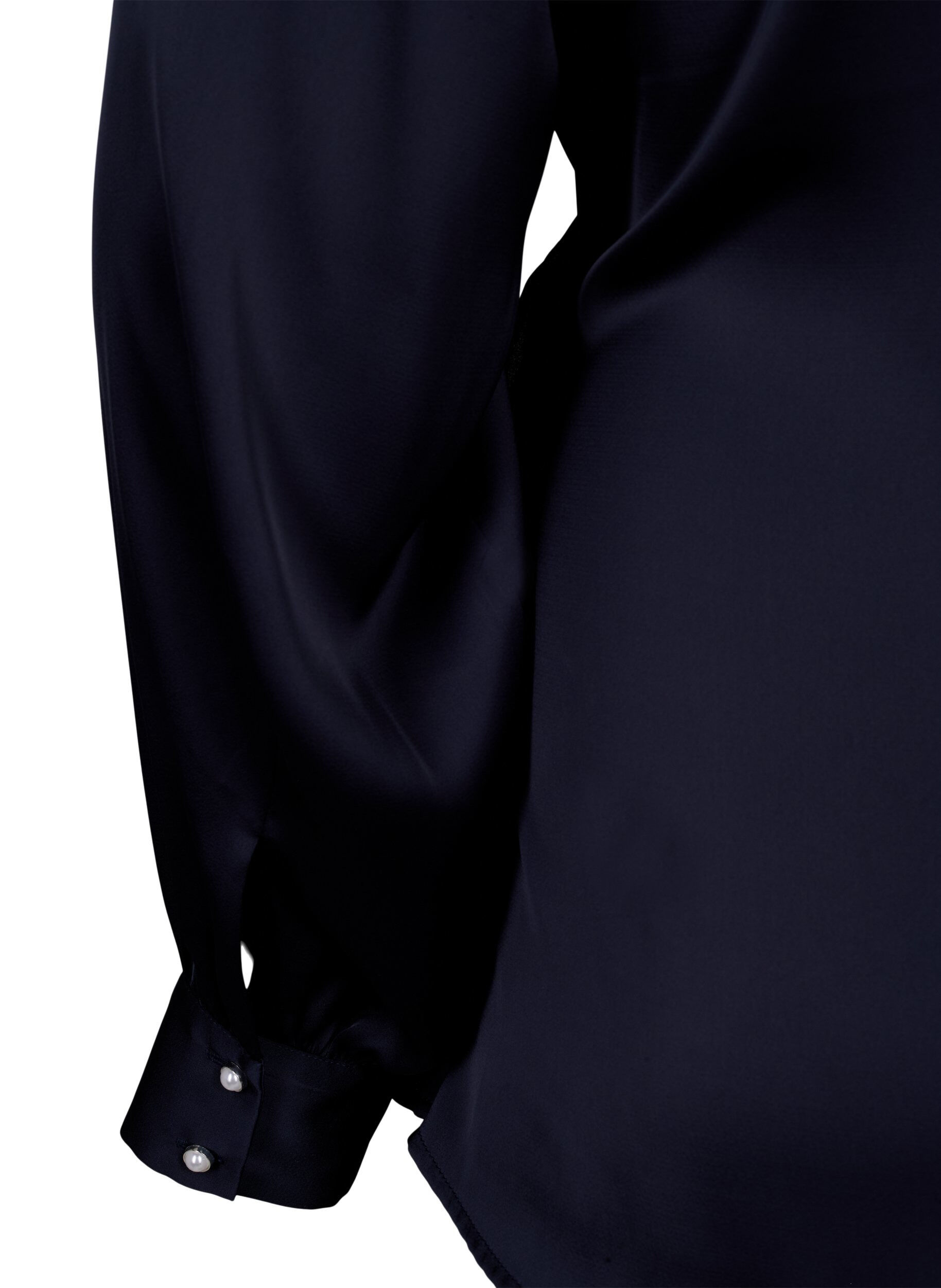 Zizzi Feestelijke blouse van satijn met overslag, Night Sky, Packshot image number 4