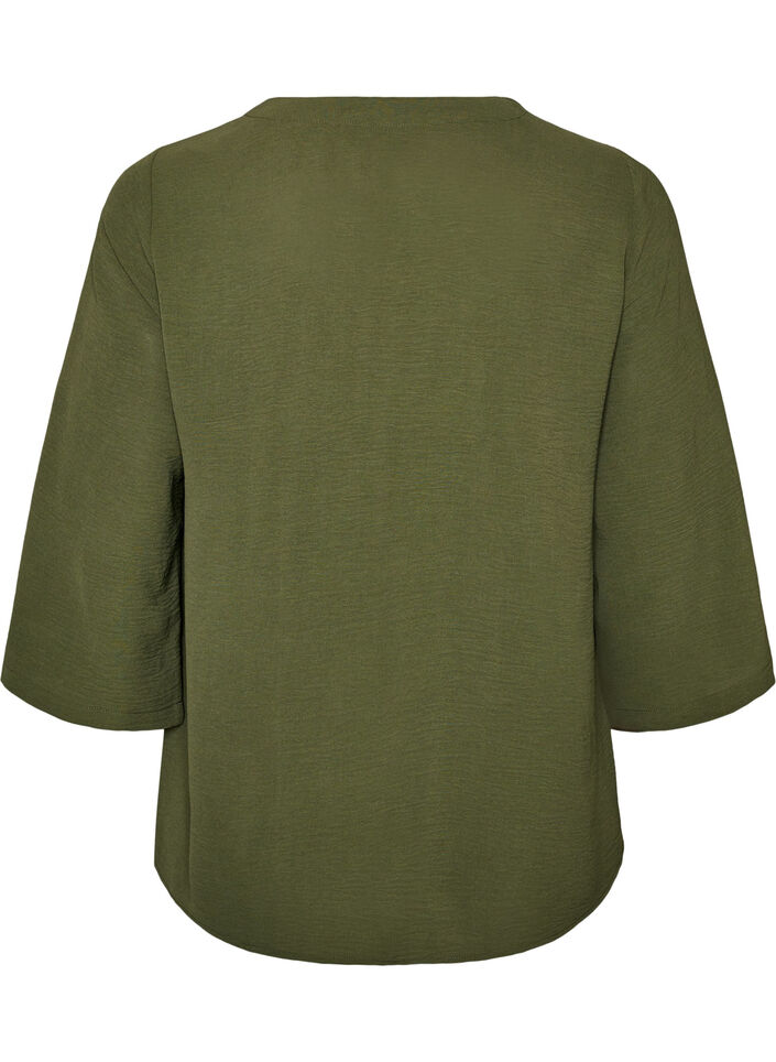 Blouse met 3/4 mouwen, Groen, Packshot image number 1