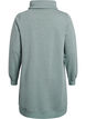 Kort sweatshirt jurk met hoge kraag en zakken, Groen, Packshot image number 1