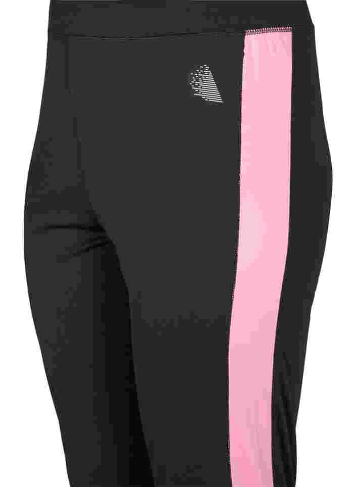 Ski legging met contrasterende streep, Black w. Sea Pink, Packshot image number 2