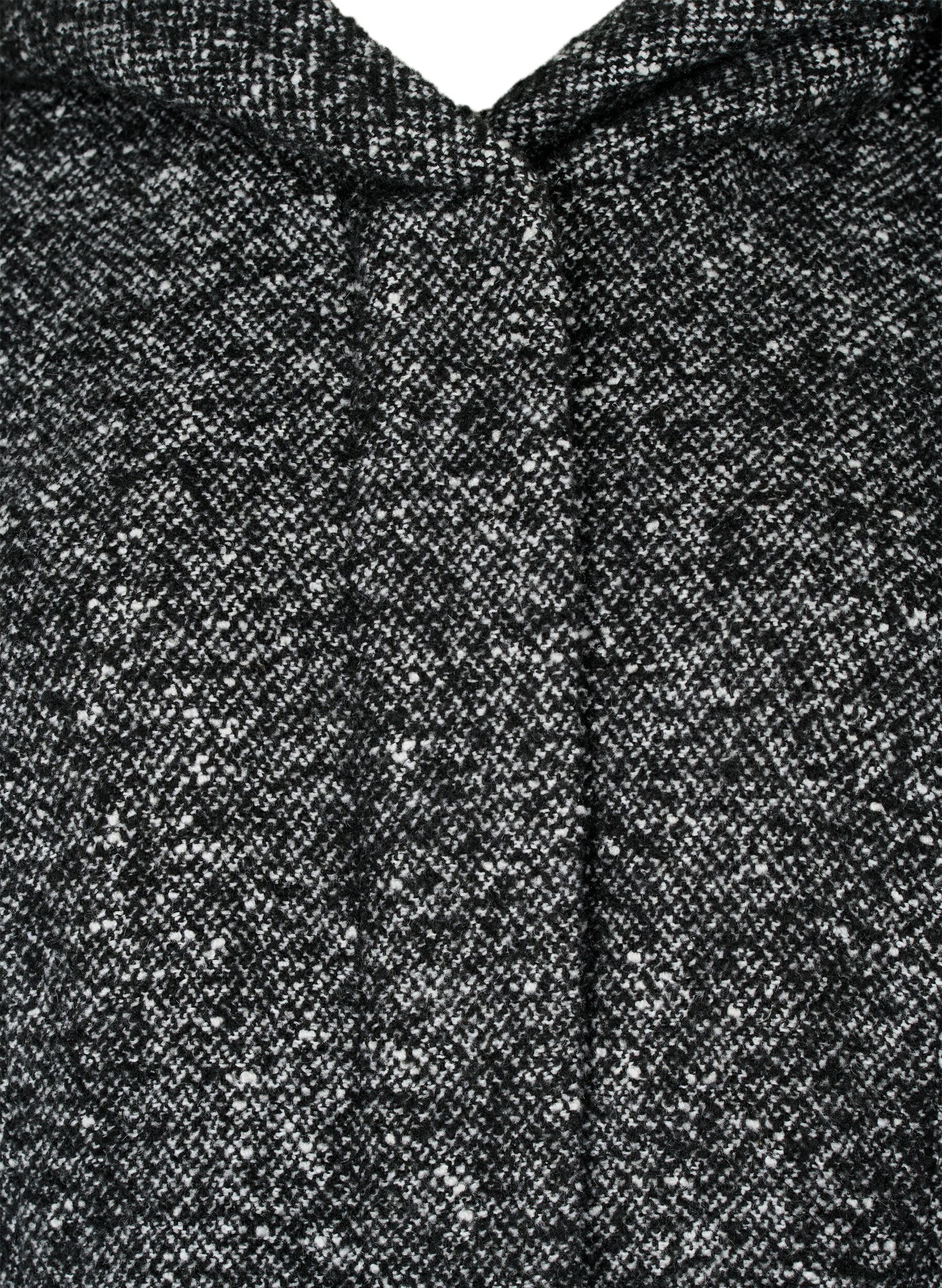 Zizzi Boucl&eacute; jas met wol, Black Mel., Packshot image number 2
