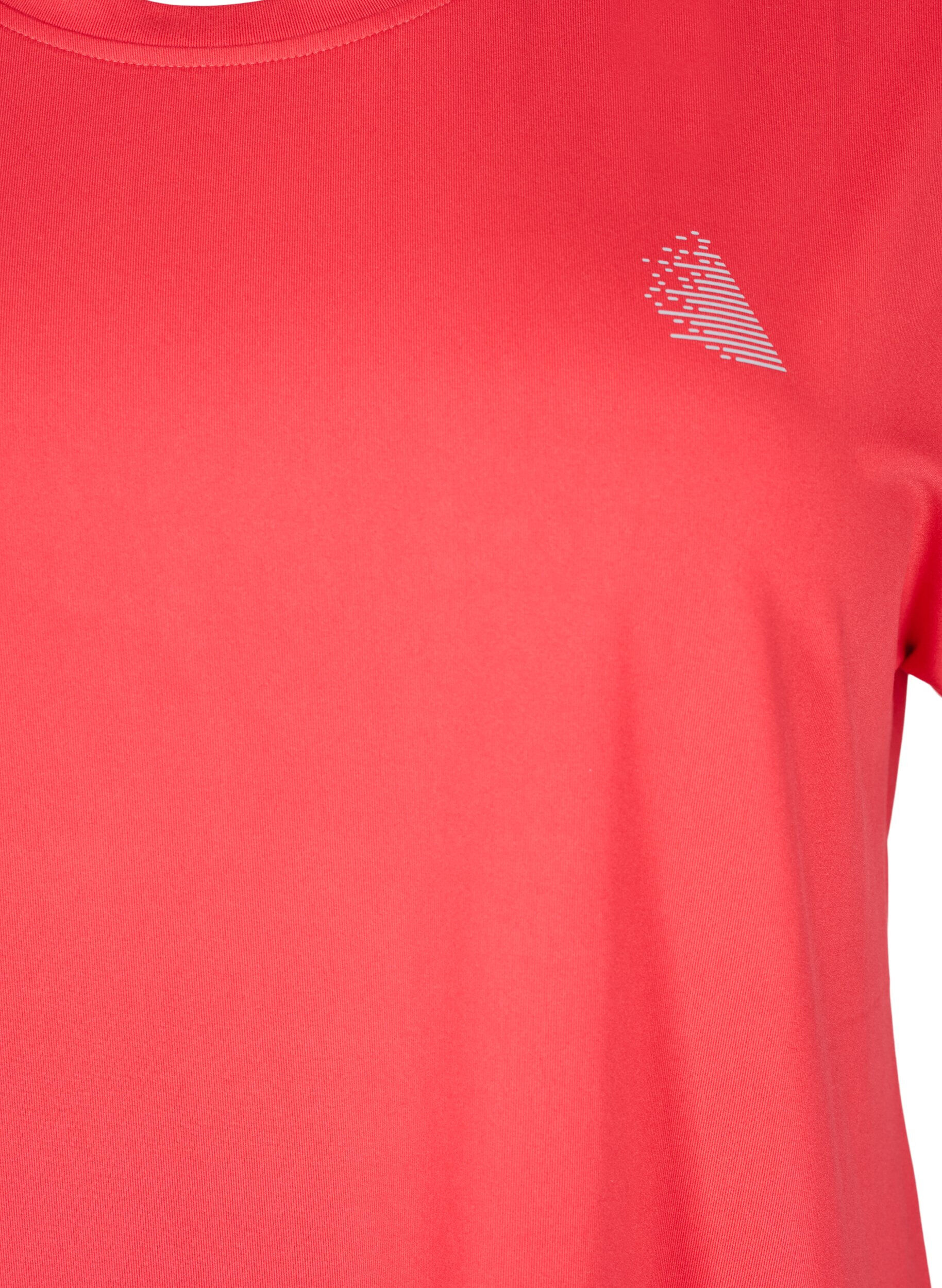Zizzi Effen gekleurd T-shirt voor sporten, Rood, Packshot image number 2