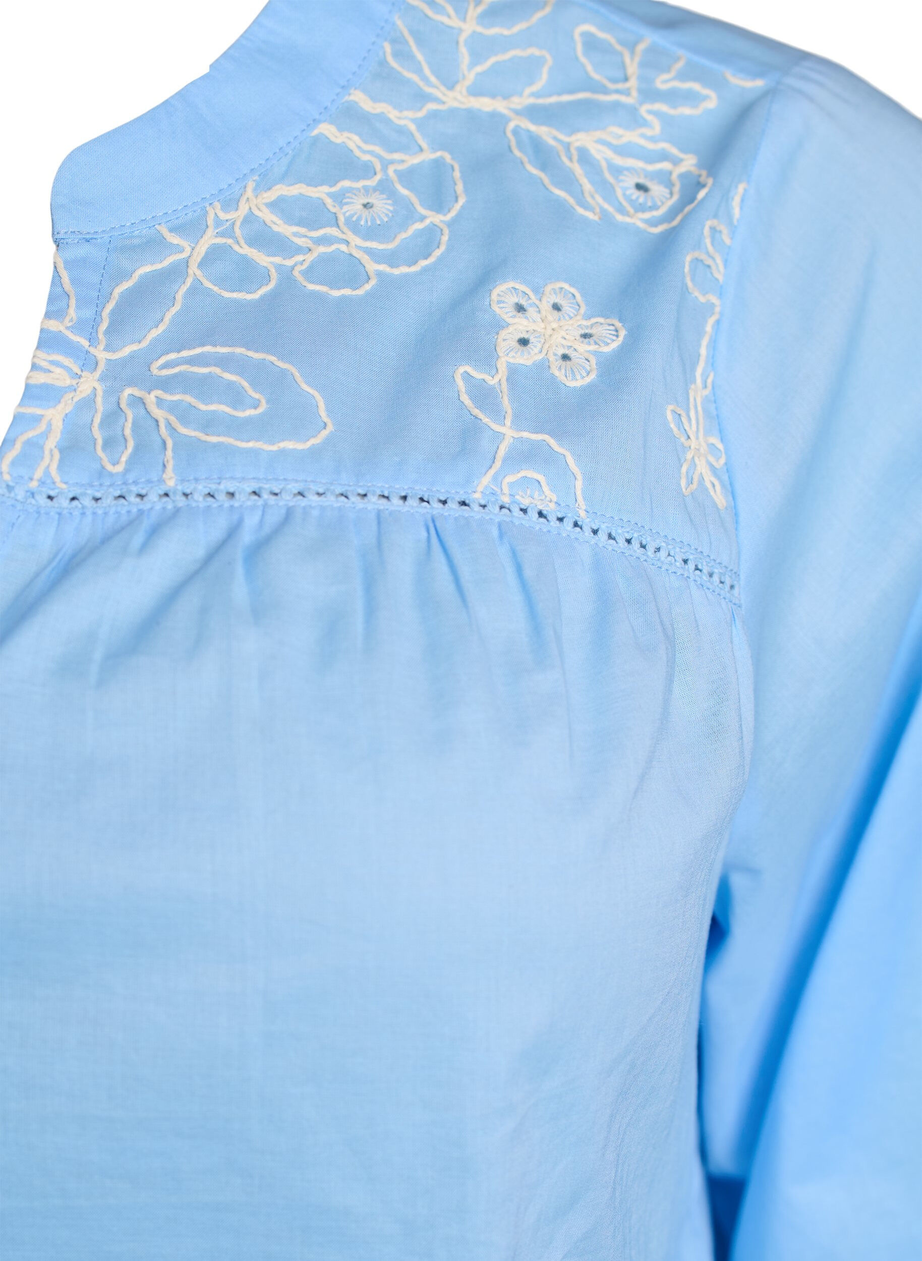 Zizzi Blouse met borduursels, Blauw, Packshot image number 2
