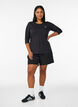 Sporttop met 3/4 mouwen, Zwart, Model image number 1
