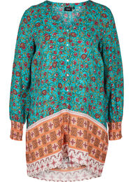 Viscose blouse met print en v-hals, Indian Paisley AOP