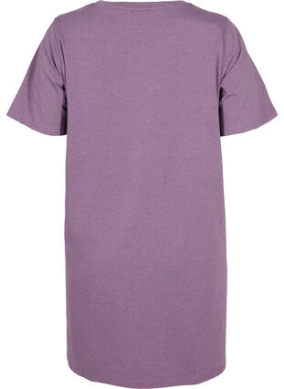 Gemêleerd t-shirt pyjama jurk met korte mouwen, Vintage Violet Mel., Packshot image number 1