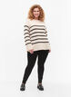 Gestreepte Viscose Sweater, Sandshell/Black S., Model image number 2
