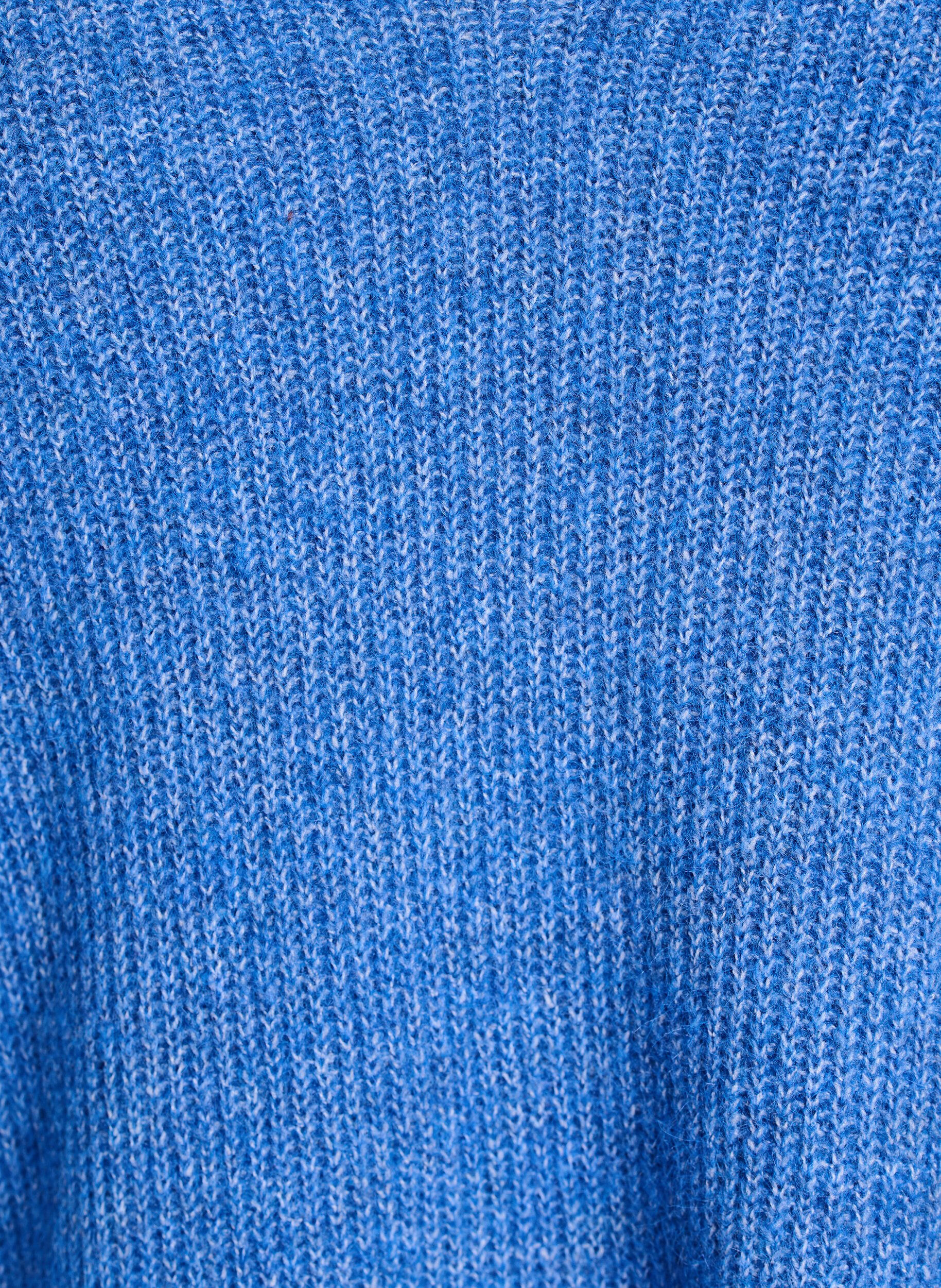 ZizziGebreide blouse met V-hals en raglanmouwen, Blauw, Packshot image number 2