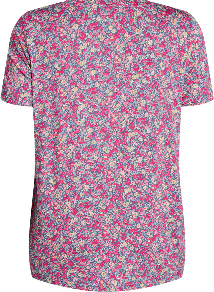 T-shirt met bloemenprint, Roze, Packshot image number 1