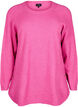 Lange gebreide blouse met knoopdetail aan de zijkant, Raspberry Rose Mel., Packshot image number 0